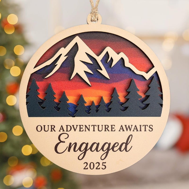 NELXI Engagement Ornament, Christmas Ornaments 2025, Engaged Ornament, Engagement Gifts for Women, Engaged Gifts for Couples, Romantic Keepsake for Fiancé, Love Commitment Gift, Meaningful Relationship - Image 2